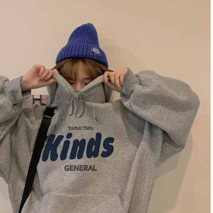 Women's Hooded Fleece Sweater with Letter Design