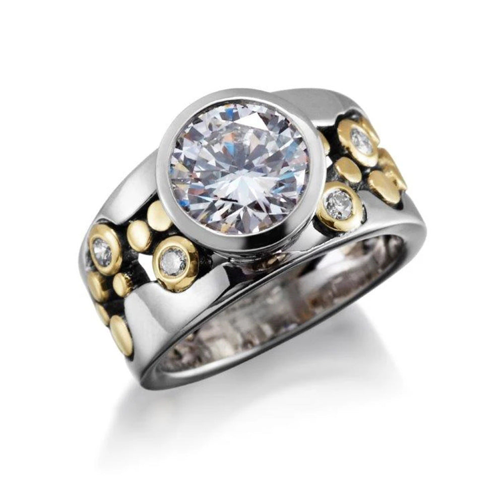 Trendy Ethnic Hollow Zircon Ring Design