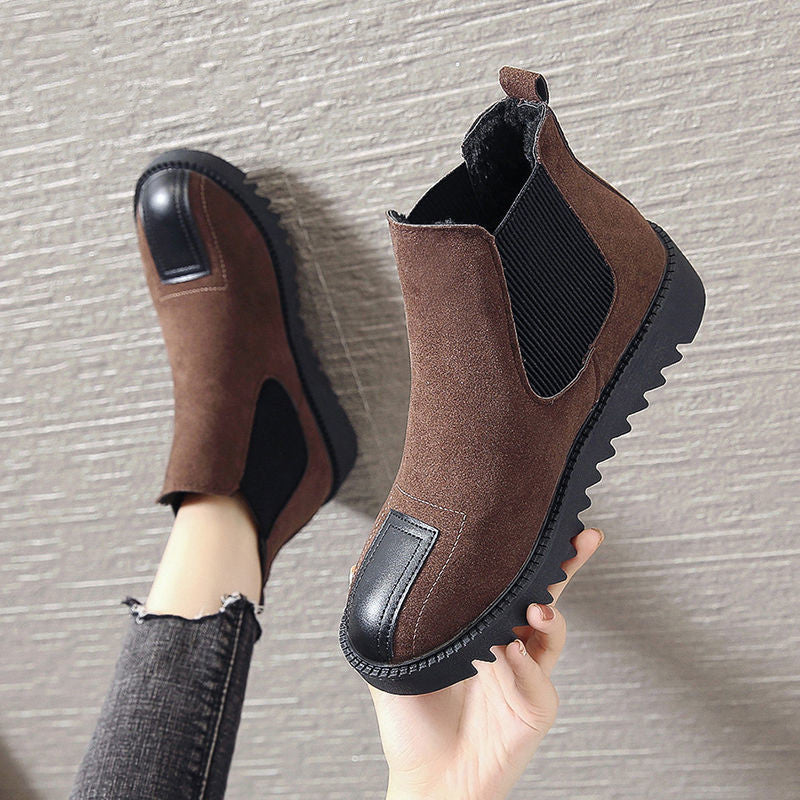 Women's Short Tube Flat Bottom Thick Cotton Boots