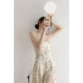 French Floral Suspender Dress for Women
