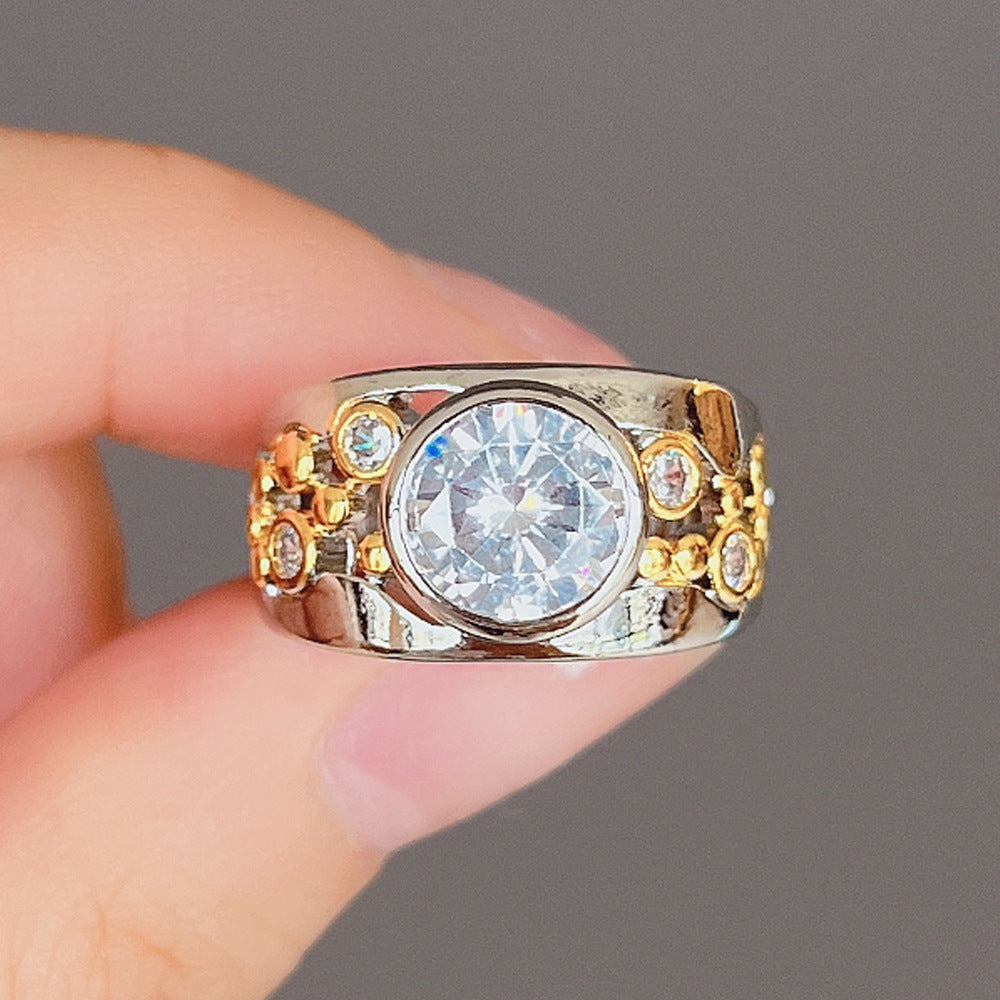 Trendy Ethnic Hollow Zircon Ring Design