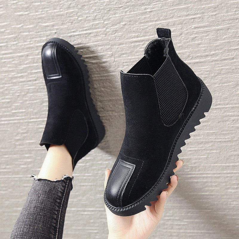 Women's Short Tube Flat Bottom Thick Cotton Boots